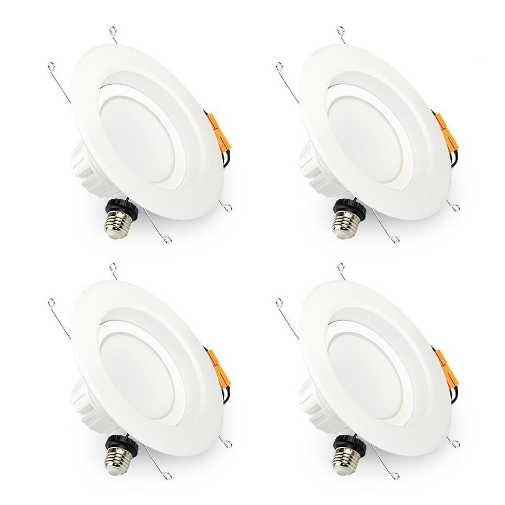 VegaHome RecesseRecessed Fixtud Fixture, Dimmable Recessed Downlight 5000K (Daylight White), LED Ceiling Light 13W (100W Replacement), 1150Lumens, ETL Certified, 4-Pack
