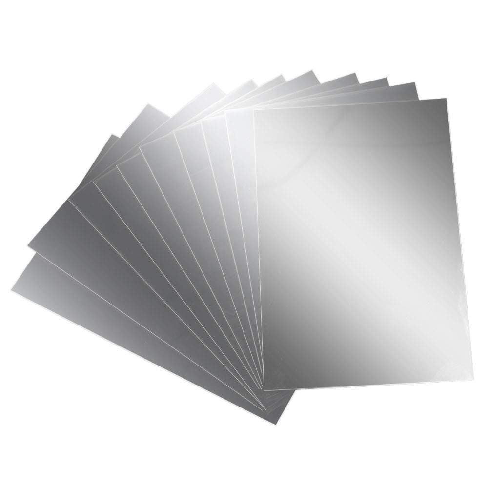 UINOEU 10Pcs Flexible Mirror Tiles Self Adhesive Mirror Stickers Plastic Mirror Sheets Non-Glass Acrylic Mirror Sheets for School Home Livingroom Bathroom Bedroom Sofa TV Background DIY Decoration