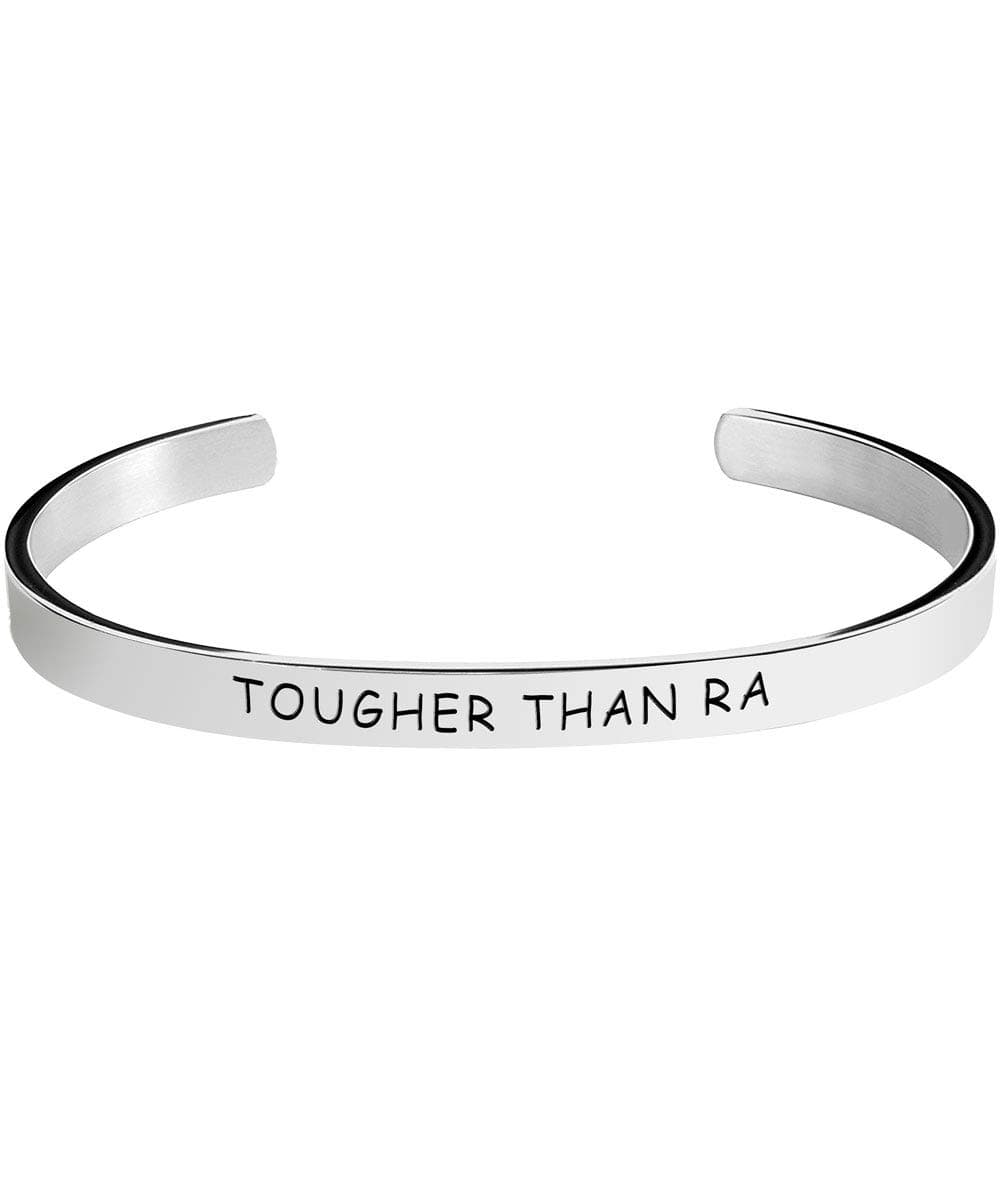 Rheumatoid Arthritis Awareness Bracelet - Tougher Than Ra - Stamped Bracelets Jewelry Product Gifts for Men/Women