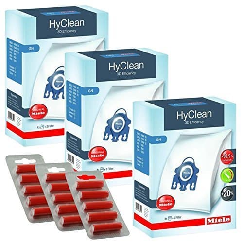 Miele GN Vacuum Hoover Bags - TT5000 S5210 S5211 S5261 Cat & Dog Genuine Original Hyclean + Filters (3 Box + Air Fresheners)