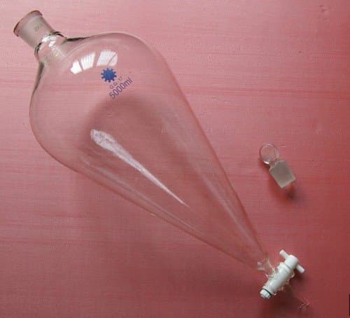 Gowe 5000ml,Glass Separatory Funnel,5L Pyriform Dropping Funnels,Straight Tip Tube,PTFE Teflon Stopcock