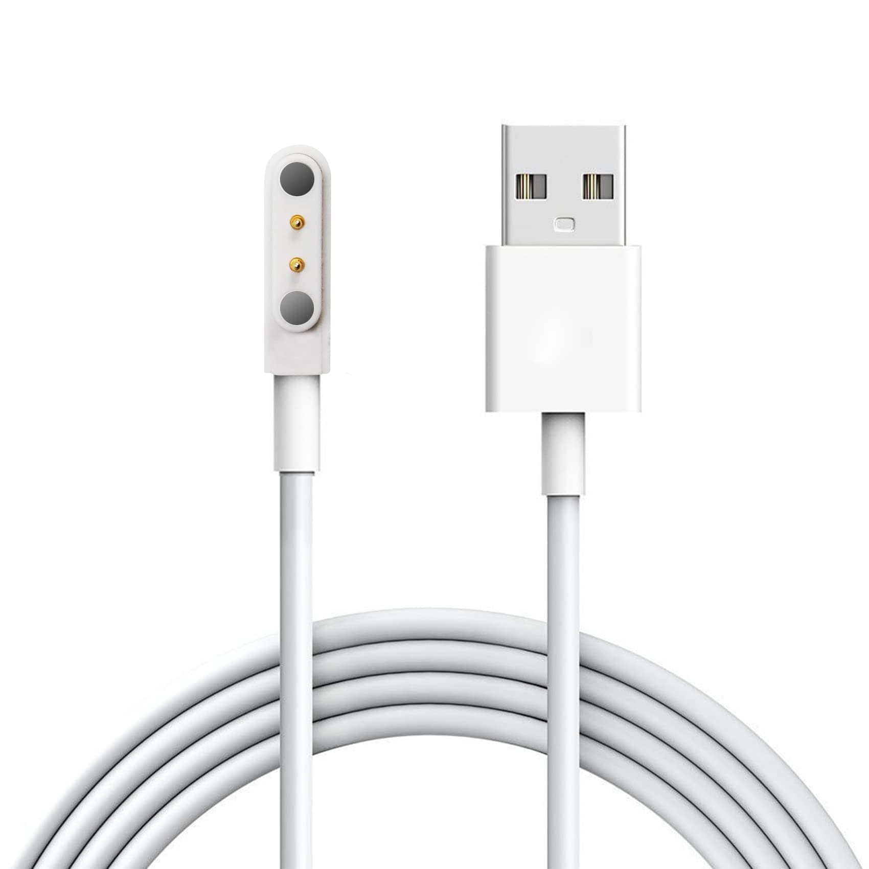 HOT2GO USB Magnetic Charging Cable 23inch/1.96ft for Smart Watches, 2 pin 4mm Standard Original Charge Cord