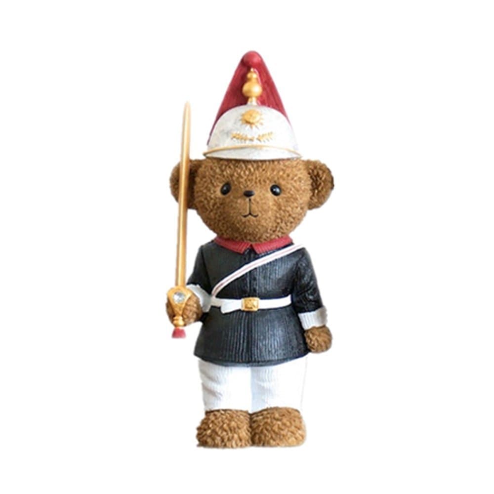 Collectible Figure,Mushine Zakka English Bear Series Home Decor Accents,Zakka Style Polyresin Figurine and Sculpture,Decorative Ornaments For Vehicle,Home,Garden,Patio (Royal Guard Bear Coin Bank-A)
