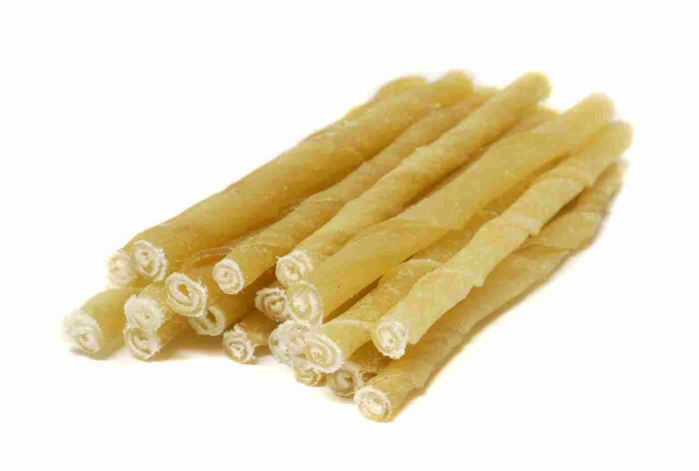 Rawhide Twist Sticks/Chews for Dogs - 125 x 7-8mm (5") - 100 Pack