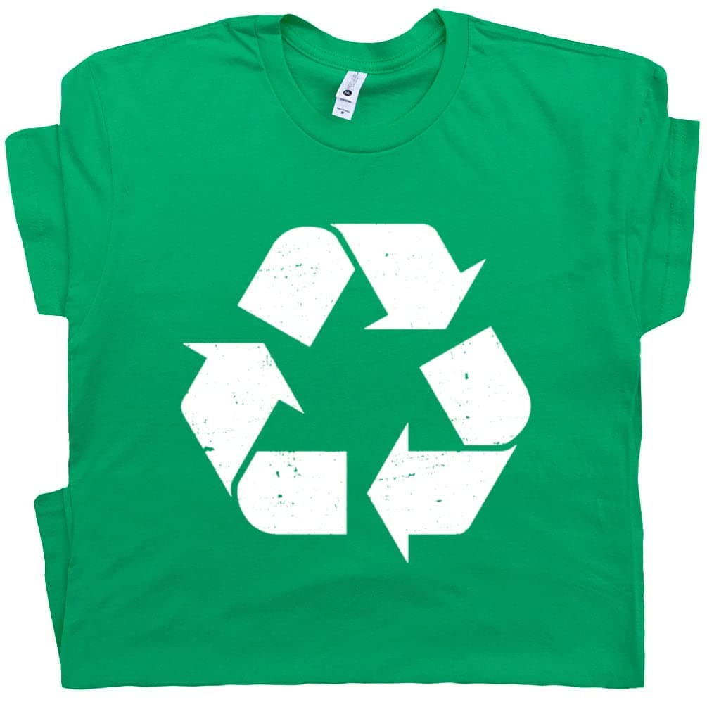 Recycle Logo T Shirt Vintage Recycling Symbol Shirt for Men Women Kids Retro Recycle Graphic Tee Sign Design Go Green