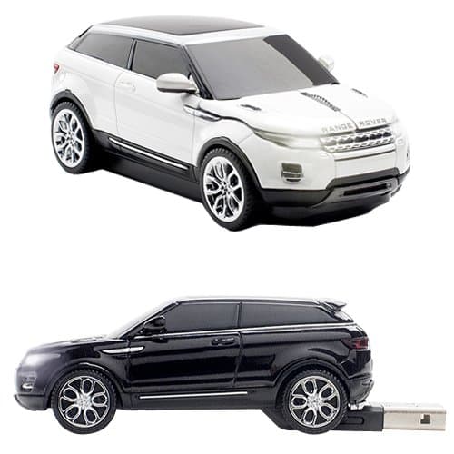 Click Car CCB-Range ROVER-WT-8GB-BLK White Range Rover Wireless Optical Mouse, Black 8GB USB Stick