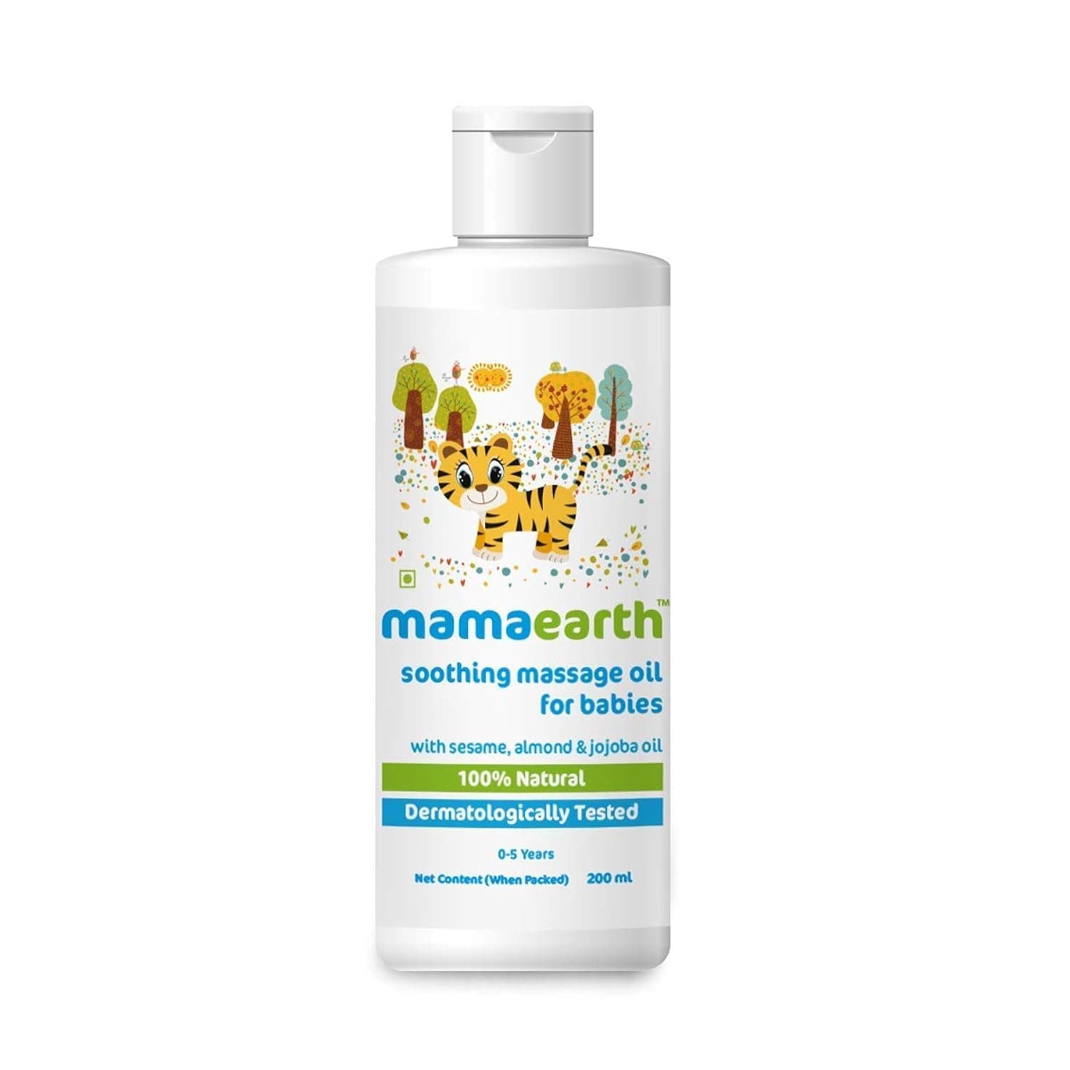 Mamaearth Soothing Massage Oil for Babies - 200ml | Infused with Sesame, Almond & Jojoba Oil | Heals Skin & Builds Immunity, Light & Safe, Non-staining Oil