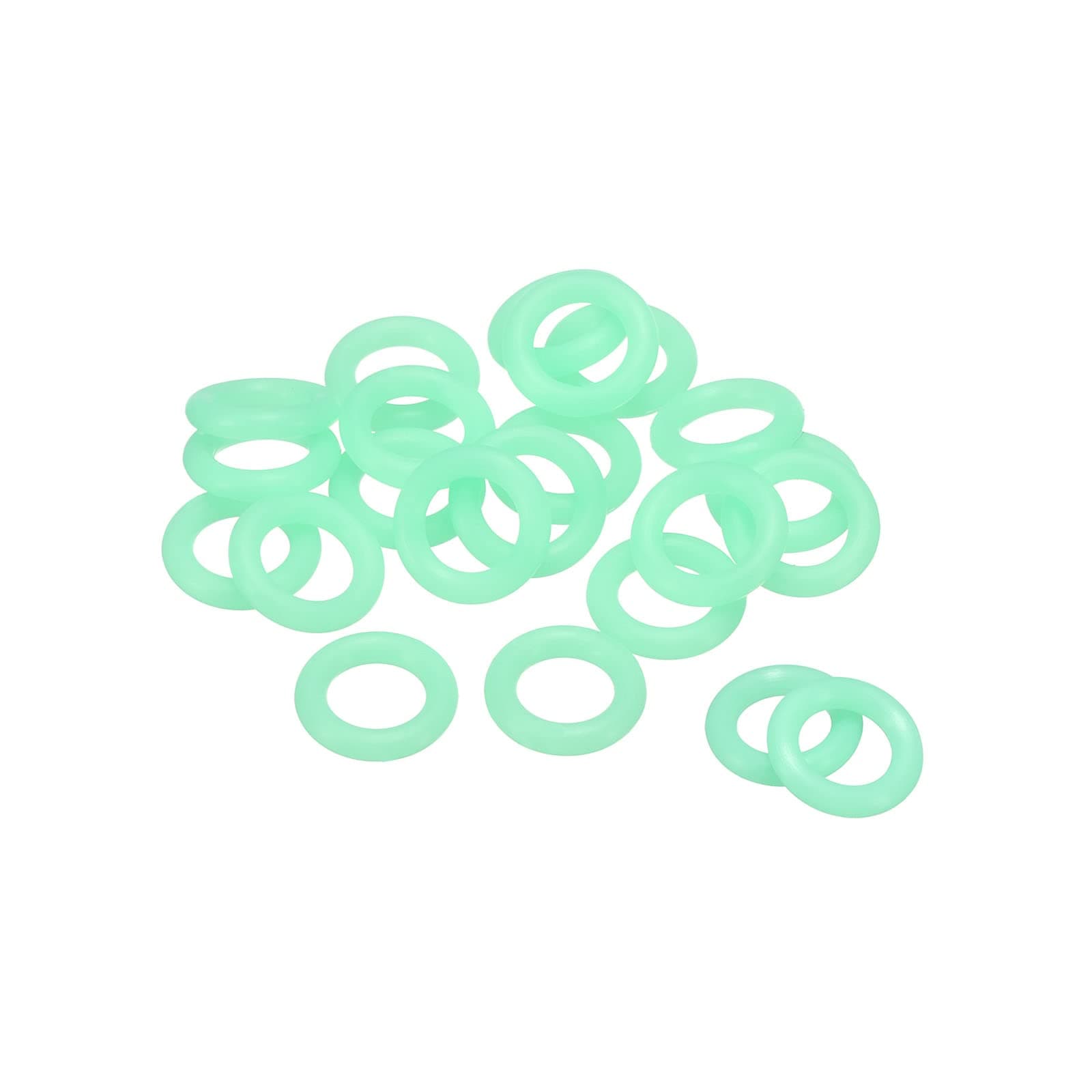 sourcing map 20 Pack Tent Stakes Rings - Tents Nail Ring Tent Accessories Fluorescent Glow in the Dark, Apply to Outdoor/Camping/Hiking (0.59"x 0.12", Green)