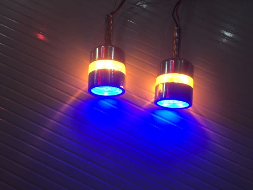 AOW Attractive Offer World Handle Bar End Dual LED Bike Turn Signal Indicator Light (Blue) for Bullet Classic 350