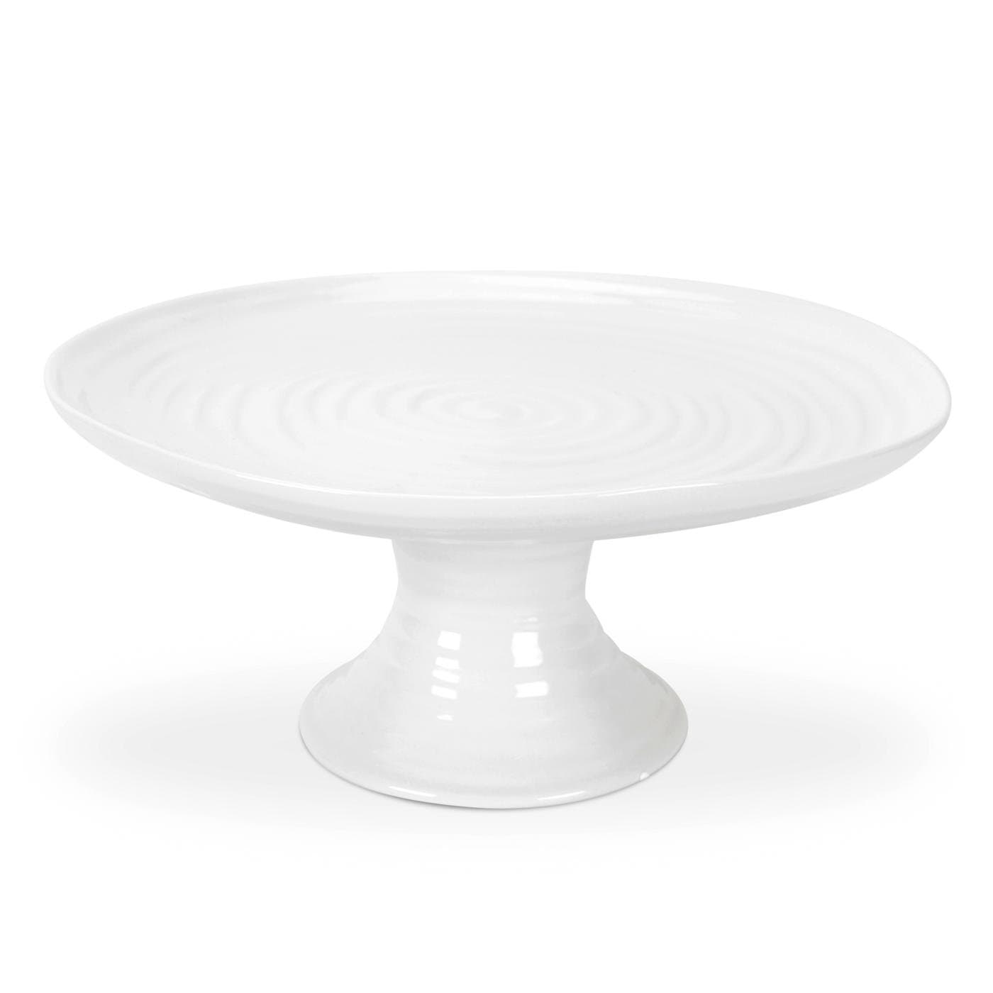 Portmeirion Home & Gifts Footed Cake Plate, Porcelain, White, 24.5 x 24.5 x 11 cm