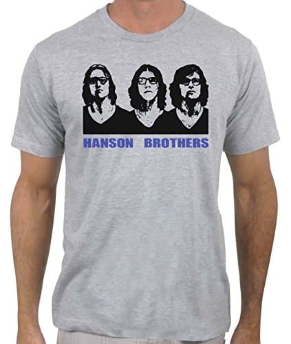 Hanson Brothers - Slap Shot Hockey T-Shirt Hockey for Men (X-Large, Heather Grey)