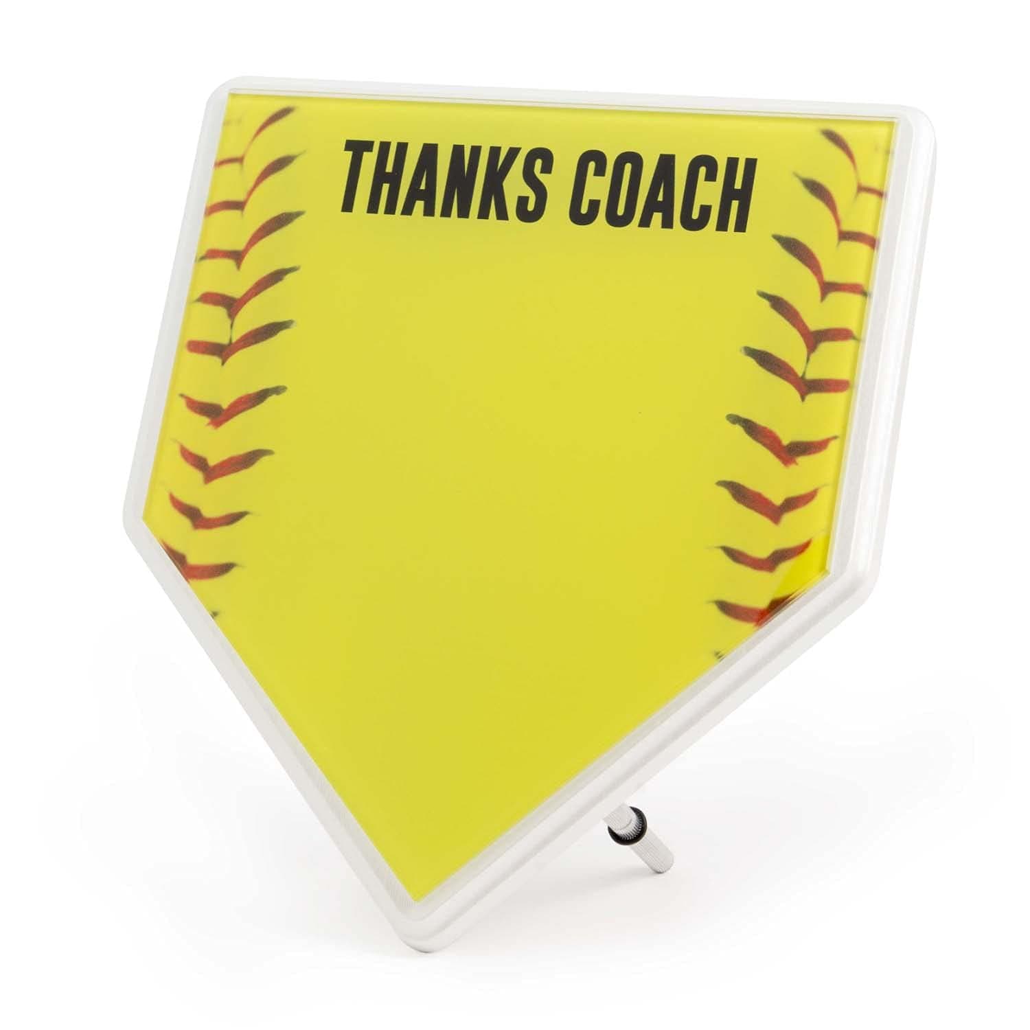 ChalkTalkSPORTS Softball Coach Home Plate Plaque | Thank You Coach | Ready to Autograph