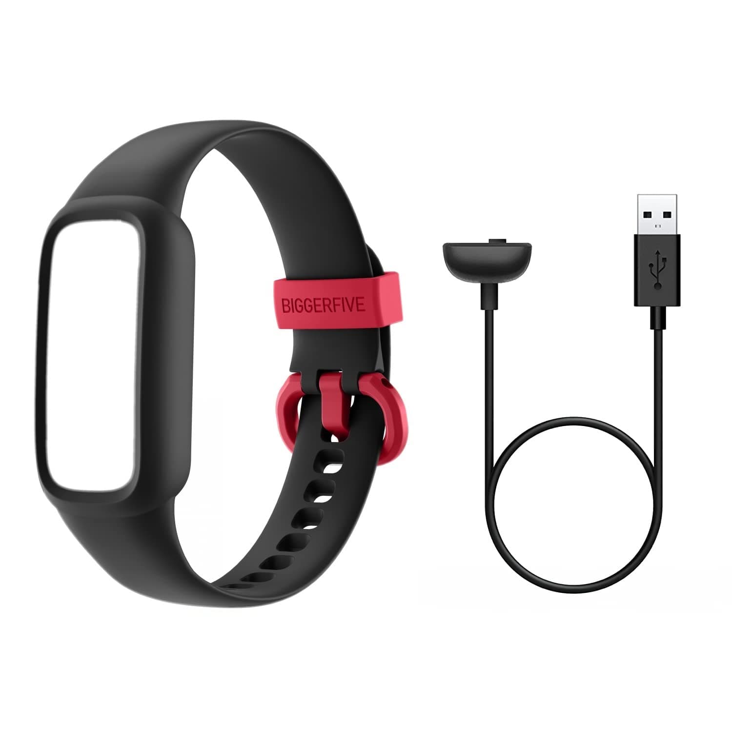 BIGGERFIVE Charging Cable and Adjustable Replacement Straps Bands, Compatible with Vigor 2L Kids Fitness Tracker