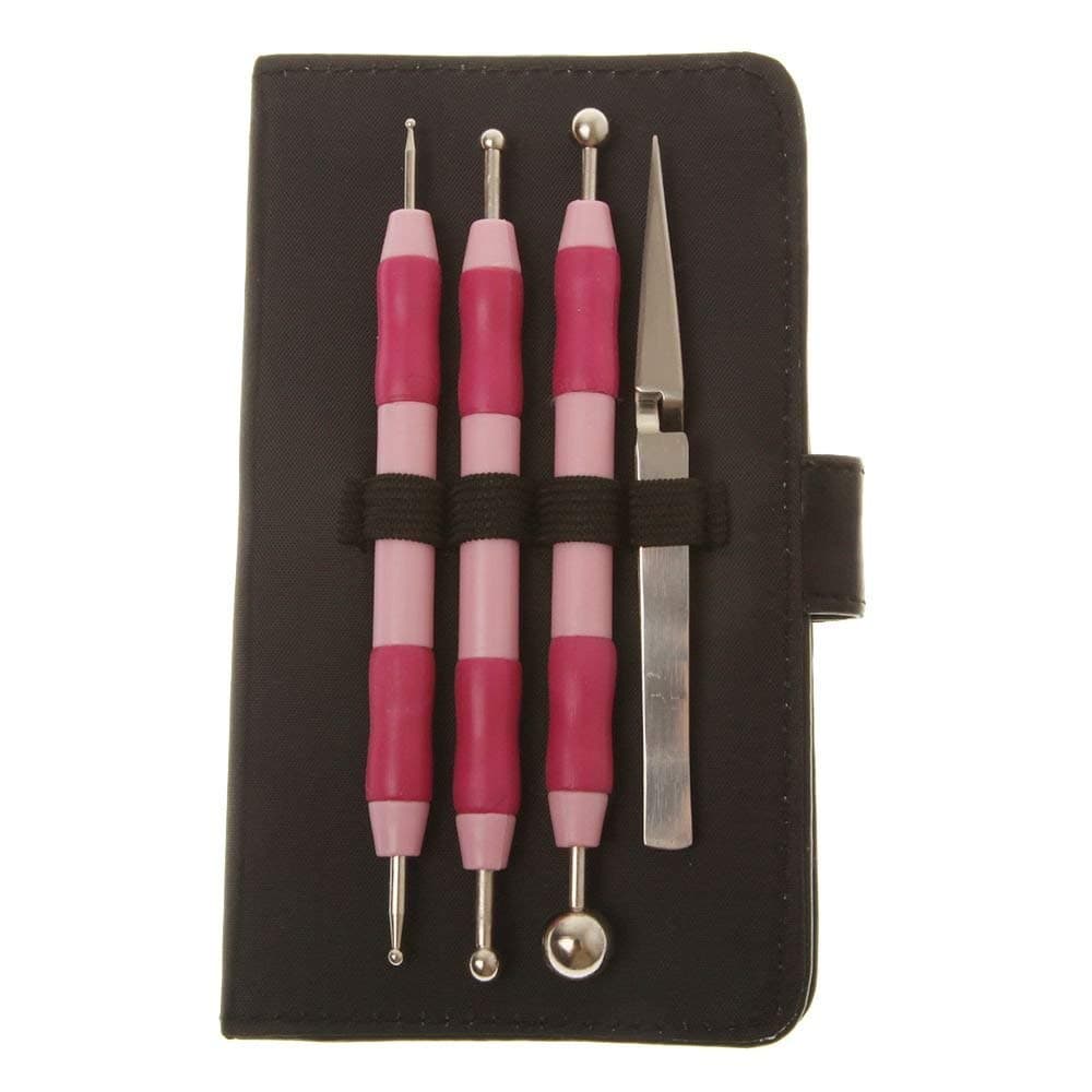 Crafts too paper shaper set , pink soft grip embossing stylus tools double ended & tweezers