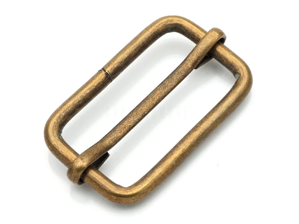 CRAFTMEmore Loops & Sliders CRAFTMEmore Movable Bar Slide Strap Adjuster Rectangle Strap Keeper Triglide Belt Keeper Purse Making 5/8" 3/4" 1" Pack of 10 (1 Inch, Antique Brass)