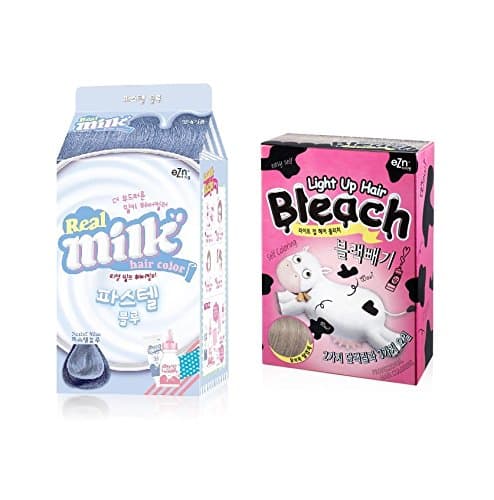 EZN Pastel Hair Color With Bleach Hair Dye Moisturized and Protection Hair Damage (4 Colors Available) (Pastel Blue)