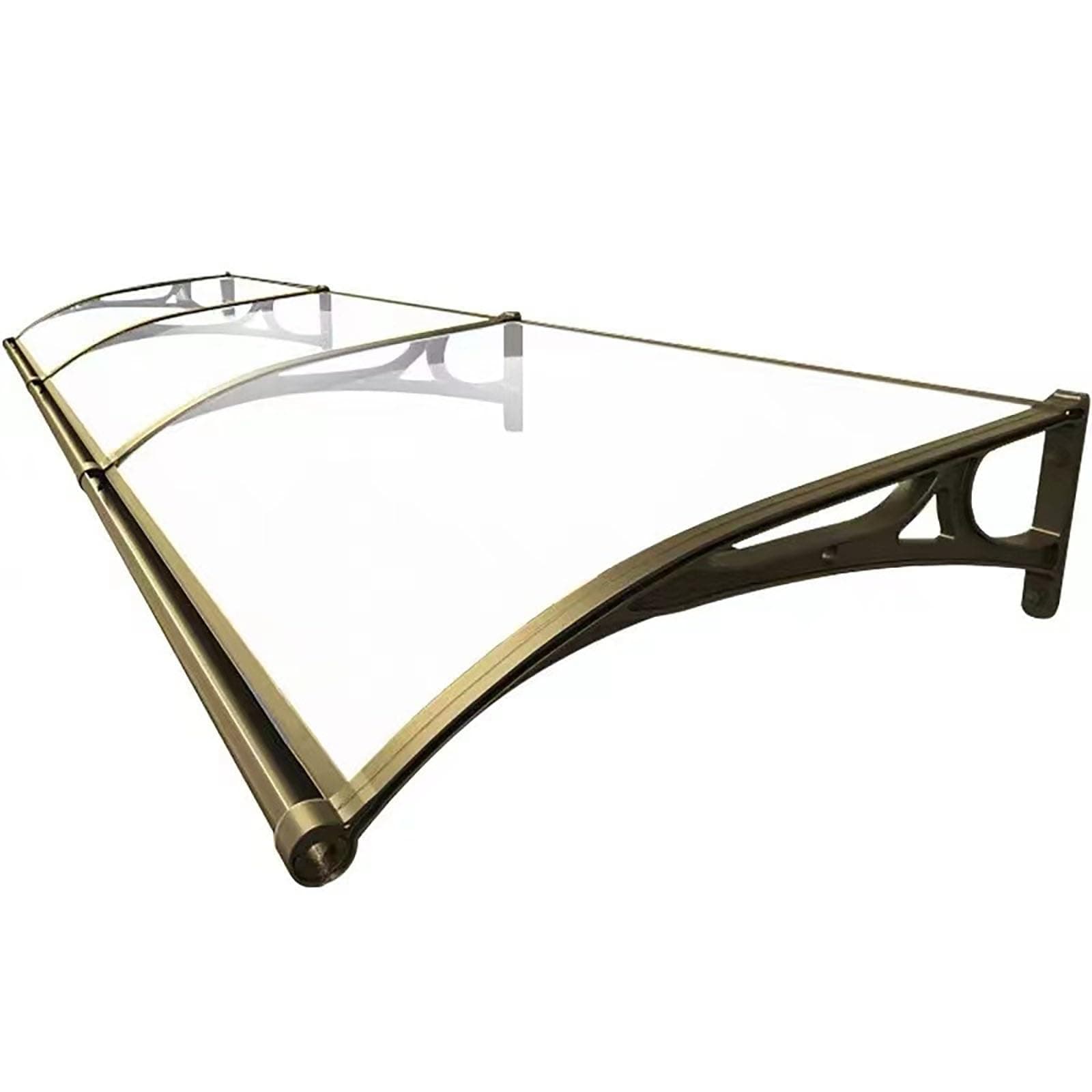 Door Awnings Exterior Rain and Snow,Window Awning Door Canopy with Dark Gold Bracket Outdoor,Door Canopy,Protection Suitable for Terraces, Roofs, Balconies 80x440cm/32x173in Transparent