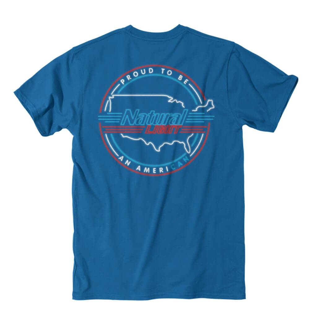 Natural Light Natty Light Rowdy Gentleman Proud American Tee Shirt