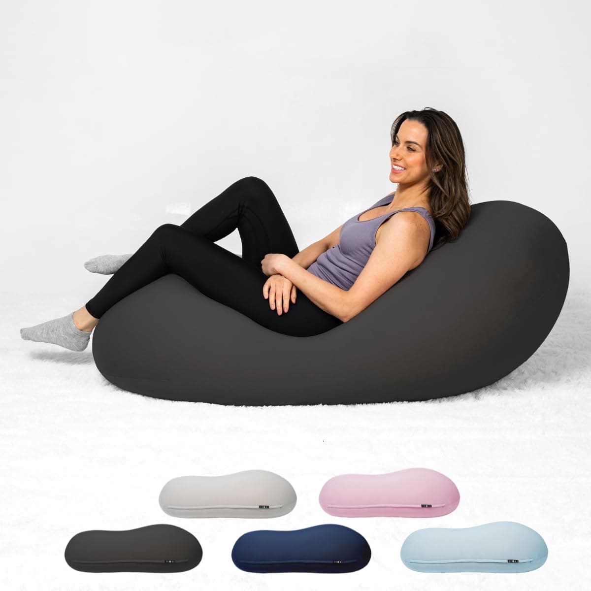 - The Moon Pod Bean Bag Chair - Large, Modern Beanbag for Adults, Kids and Teens. Washable Stretch Cover Filled with Thousands of High Density Micro-Beads (Charcoal).