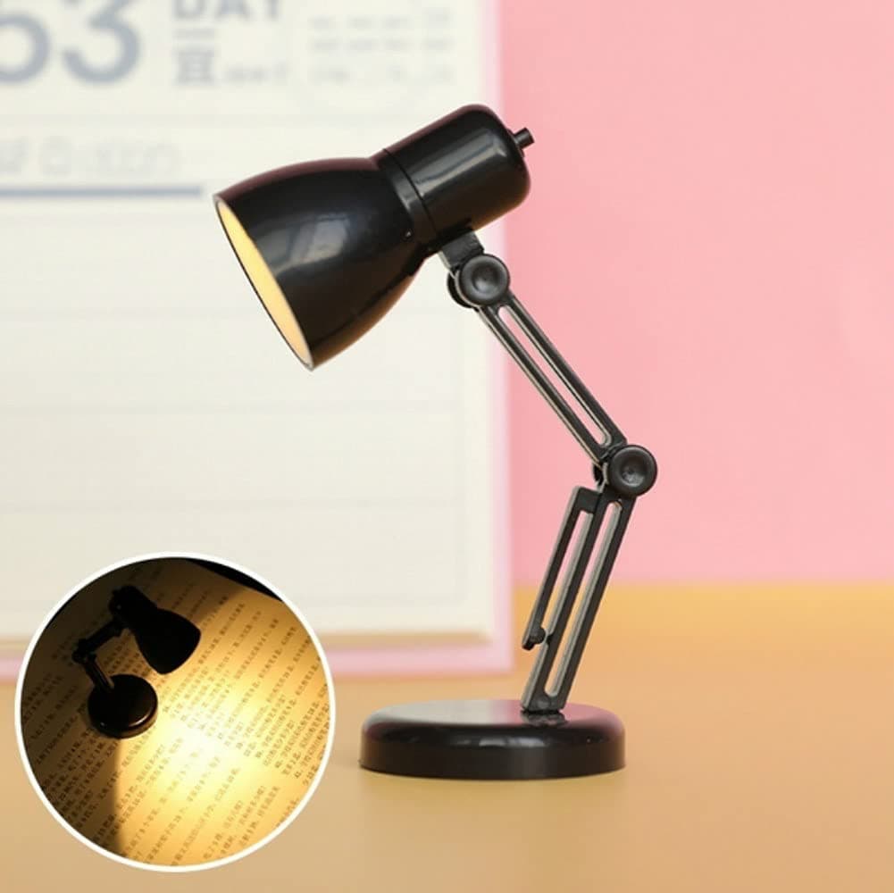 Mini Table Lamp Dormitory Writing Reading Artifact Learning Led Eye Protection Portable Book Clip Lamp, Black
