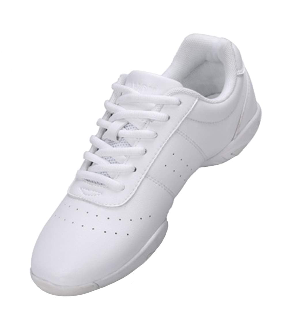 Women’s Girls’ Lace-Up Gym Sport Aerobics Cheerleading Training Dance Shoes White Size 6 UK