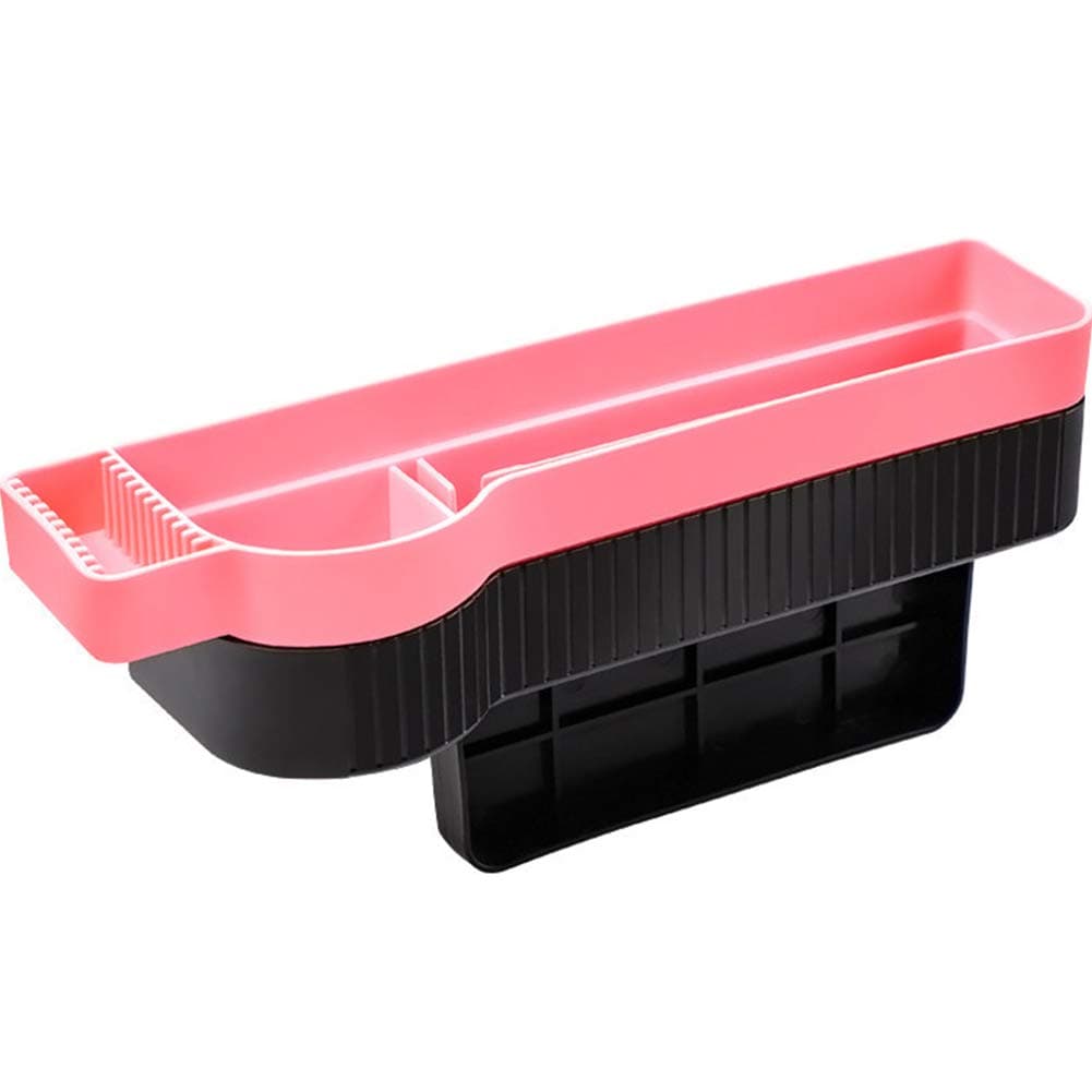 MOCOHANA Gap Filler Organizer Car Seat Catcher Slot Storage Box Auto Side Pocket Holder Removable Washable 2 Layers, Pink, Left