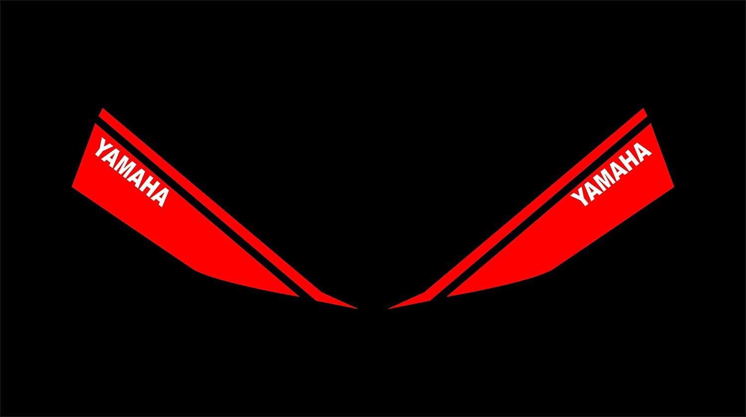 Vinyl Yamaha Bike Sticker, 0.01 x 10.23 x 3.14 Inches, White Red