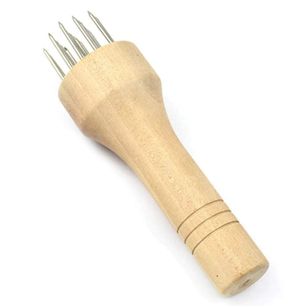 Amoyer Kitchen Stainless Steel Meat Tenderizer Mallet Wood Handle Meat Blades Needle Food Processing Gadget