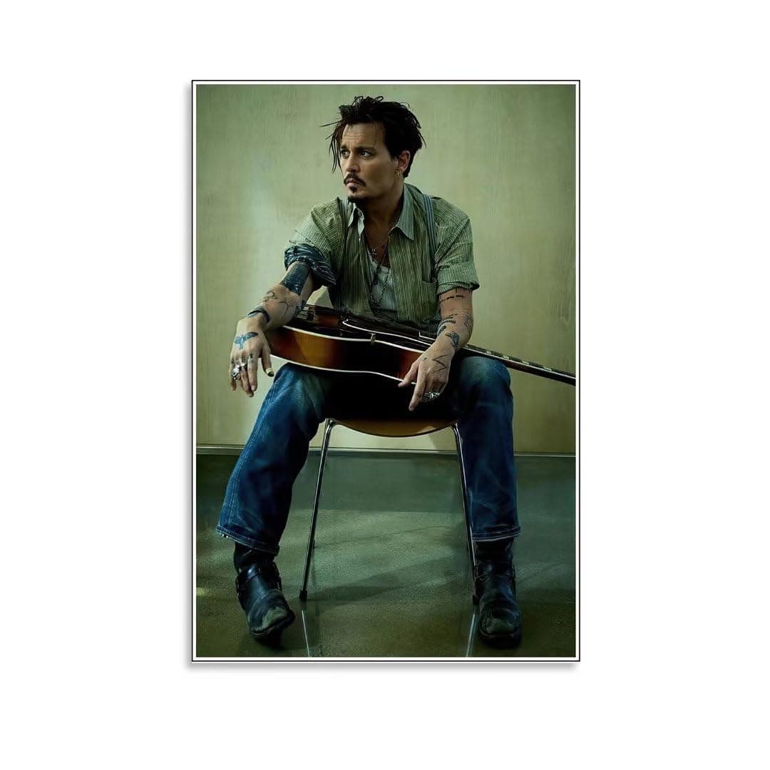 CKSEKDJohnny Depp Musician Poster Print Photo Art Painting 12x18inch Unframed Canvas Poster Home Decorative Bedroom Modern Decor Posters Gift