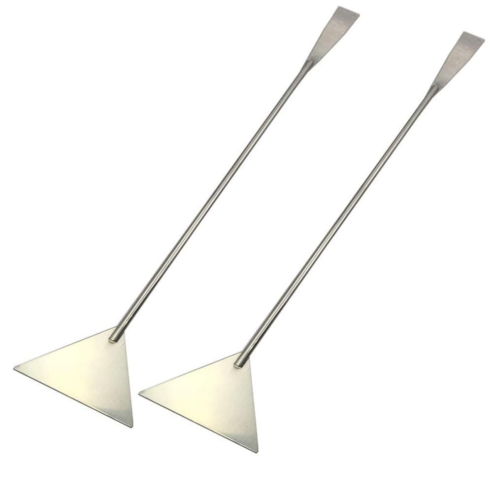 luzen 2Pcs Stainless Steel Aquarium Spatula Long Sand Spatula Scrapers Shovel Fish Tank Aquatic Plant Tools for Aquarium Accessories, 12.59 Inches (Silver)