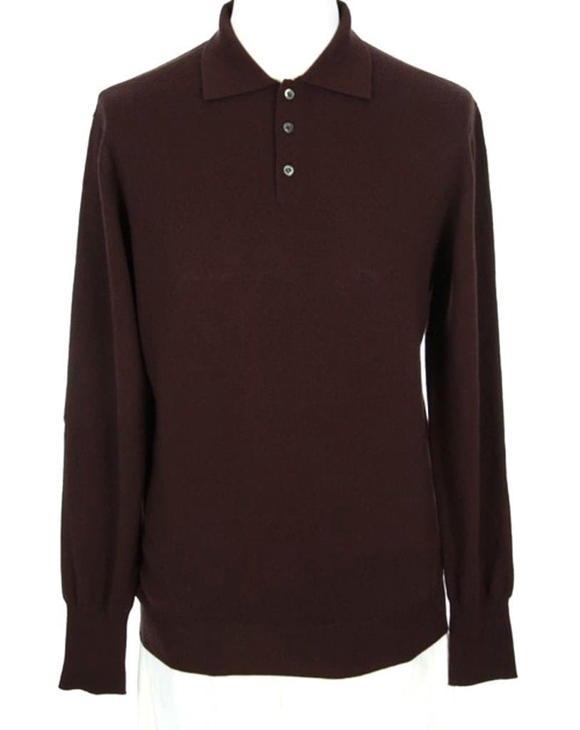 Shephe Men's Polo Cashmere Sweater with 3-Button