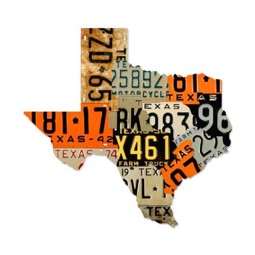 Texas License Plates Metal Sign Wall Decor 24 x 23