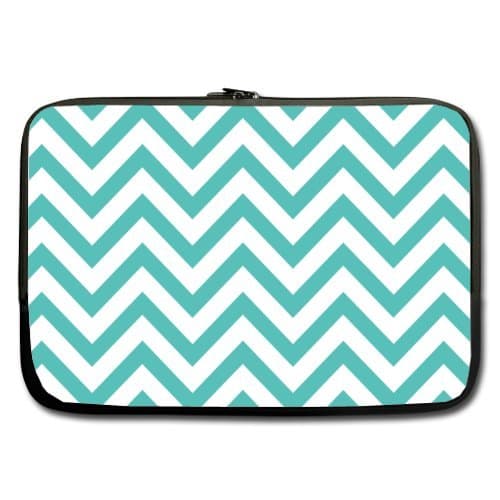 Chevron Laptop Bag - Hipster Teal White Zigzag Chevron Laptop Sleeve Bags 15 inch Two Sides designed for Notebook,Macbook Pro,Macbook Air