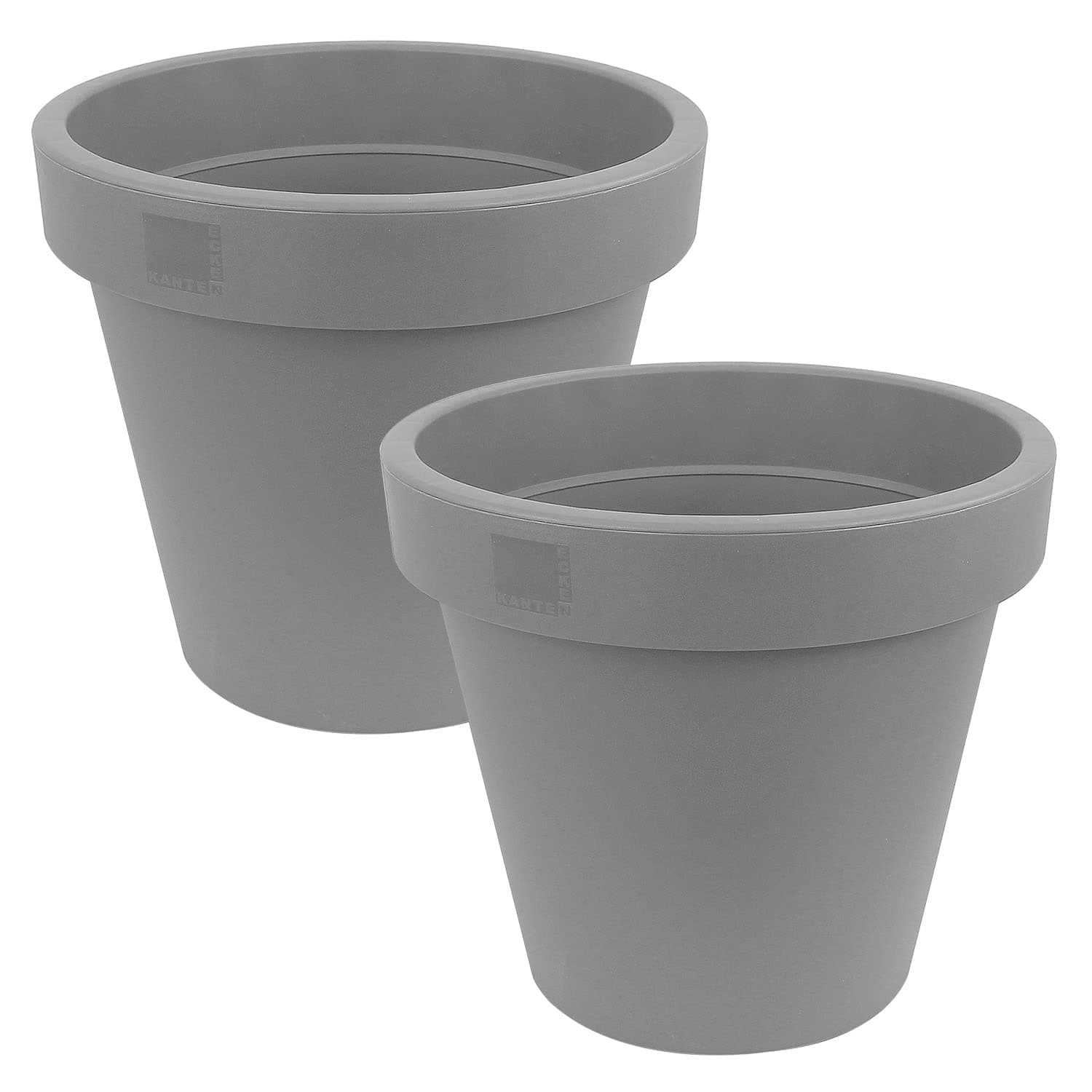 AGP ADVANCED GLOBAL PRODUCTIONS All Weather Plant Pot Patio Flower Garden Heavy Duty 30cm Planter Outdoor Indoor (2 x Light Grey)