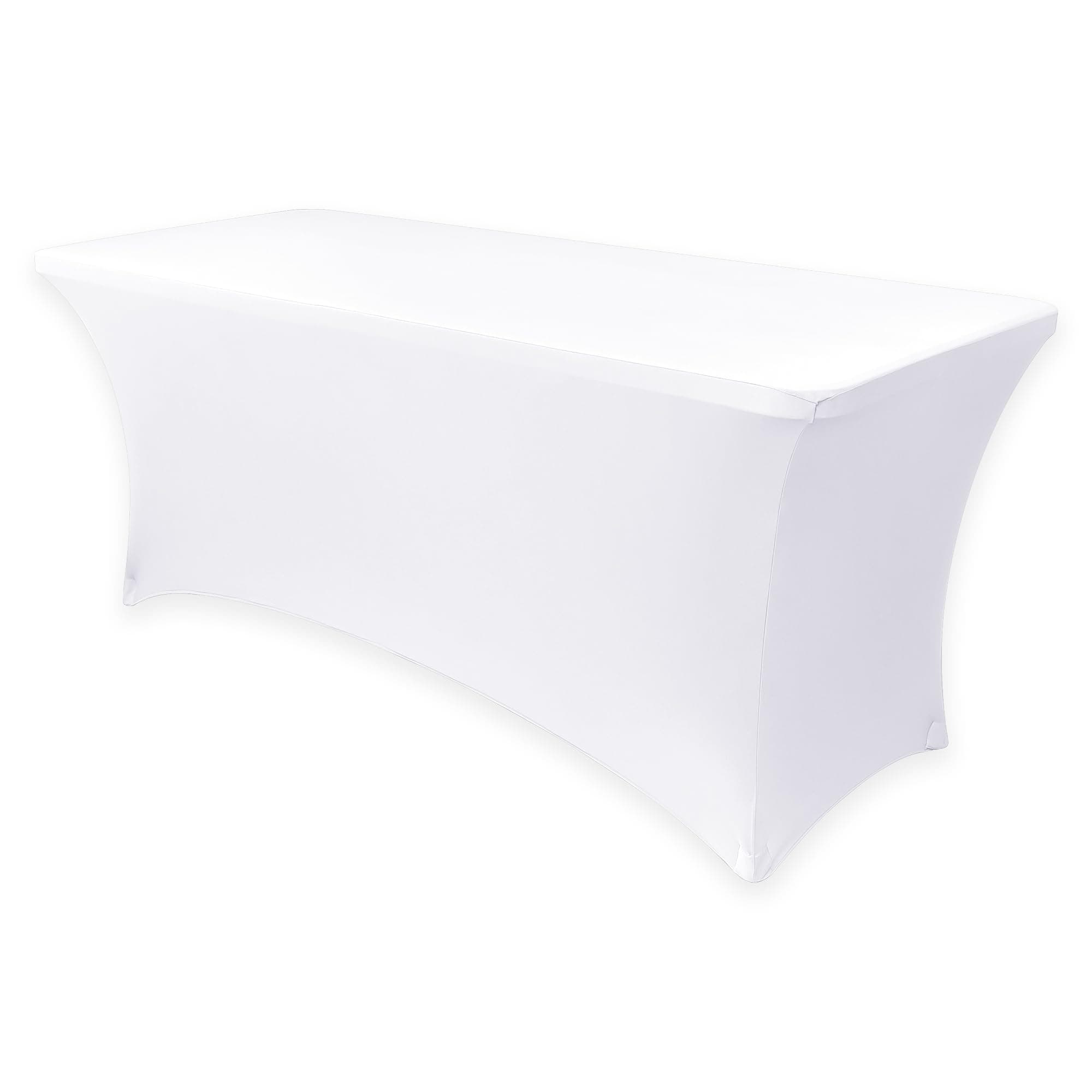 Obstal Spandex Table Cover 5ft Fitted Tablecloth Rectangular - Stretch Rectangle Folding Table Cloth for Birthday Party Wedding Banquet, White, 60L x 30W Inch