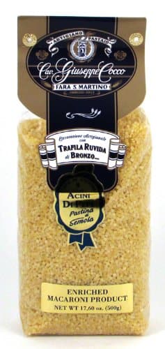 Giuseppe Cocco (6 pack) Acini Di Pepe Artisan Pasta hand-made slow dried in 500g bags from Italy