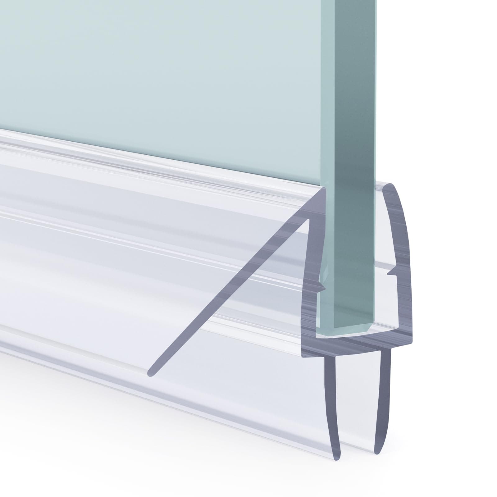 AmazerBath 3PCS Shower Door Bottom Seal for 1/4 Inch Glass - (15.75 Inches * 3), 3 Section Segmented Shower Installation Kit Frameless Glass Door Seal Strip