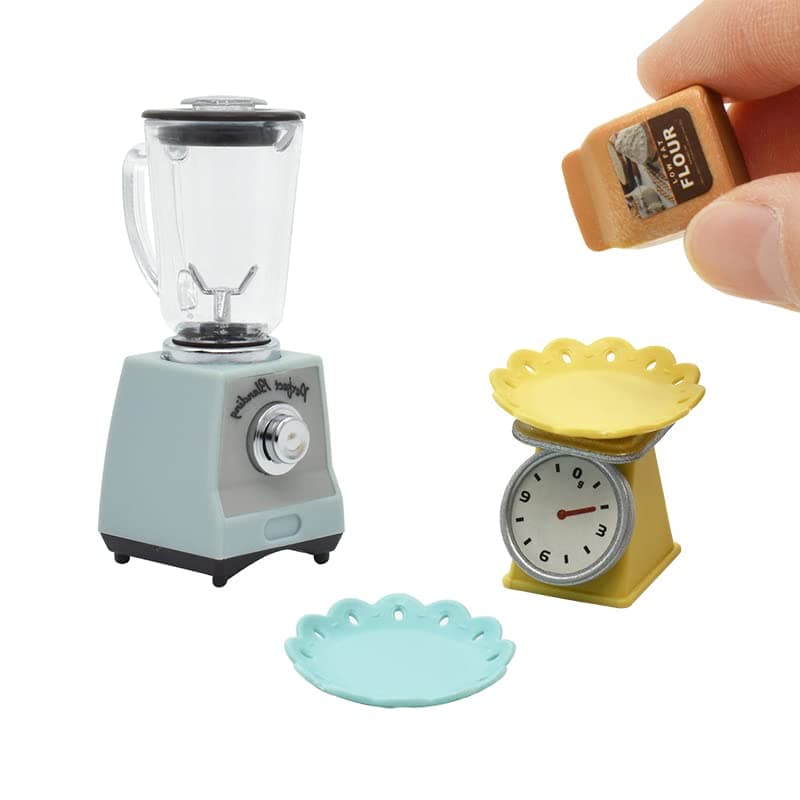 ilandDollhouse Accessories on 1:12 Scale, Dollhouse Kitchen Accessories of Miniature Blender & Kitchen Scale (YA003)