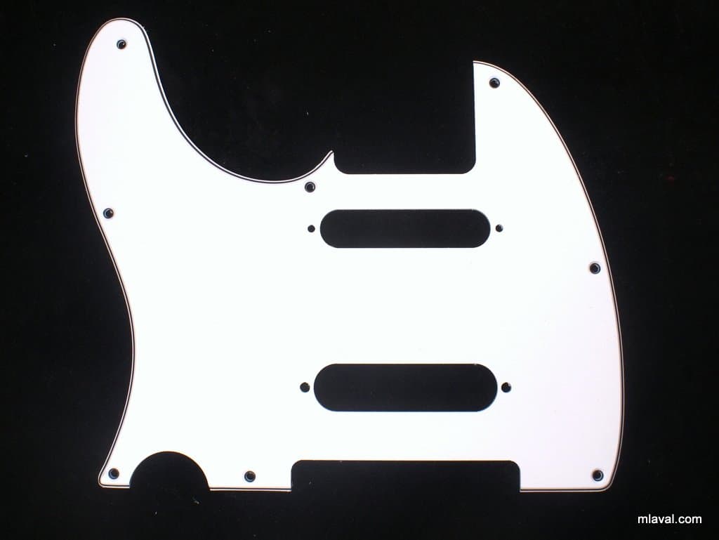 Custom 3 Ply Left-Handed Guitar Pickguard For Nashville Tele -WHITE (B10)