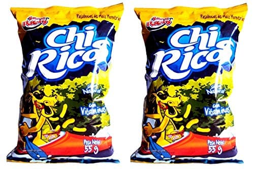 CHI RICOS Pasabocas de Maiz Horneadas 55gr. | Baked Corn Puffs 1.94 oz. - Pack of 2.