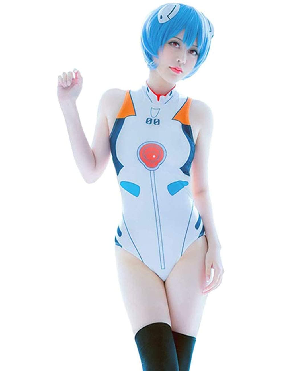 Womens DVa Bathingsuit DVa Cosplay Costume One-Piece Swimsuit High Waist Swimwear Bodysuit