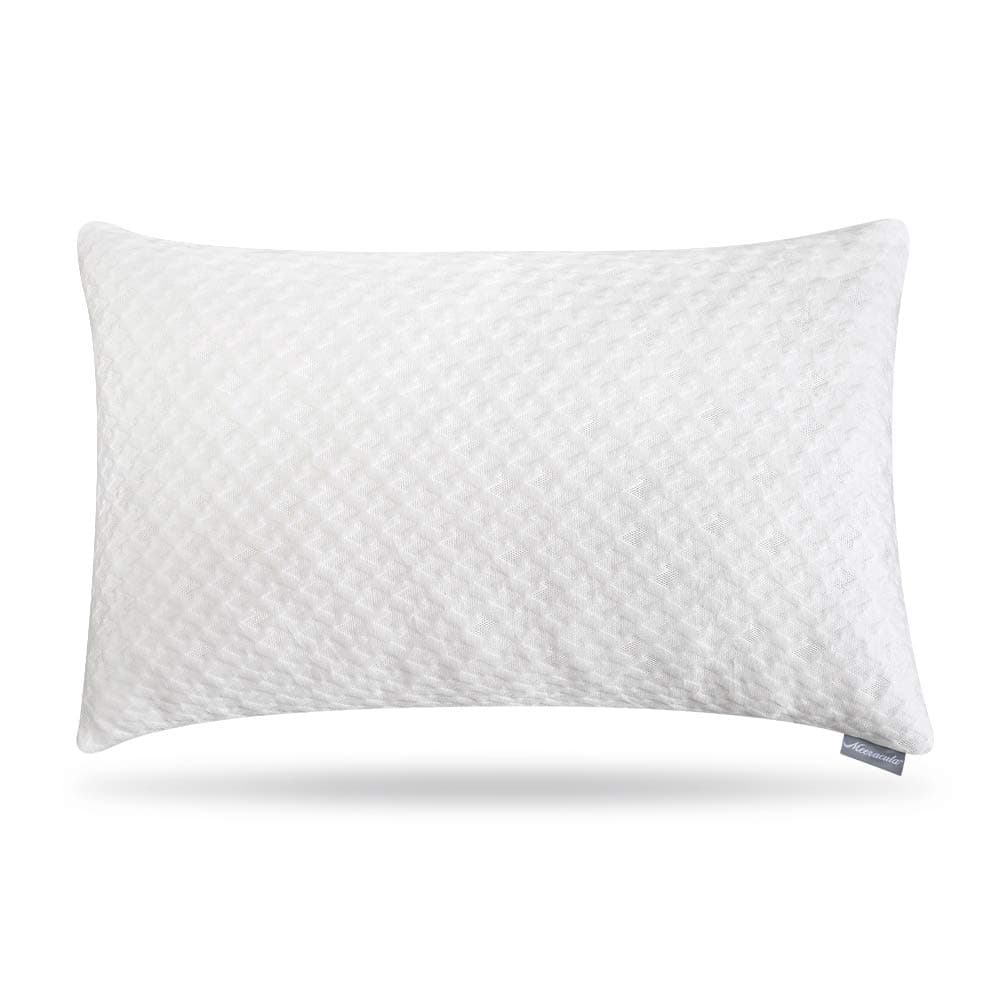 meeracula Pillows for Sleeping, Shredded Memory Foam Pillow, Bamboo Infused Zippered Washable Cover, Queen …