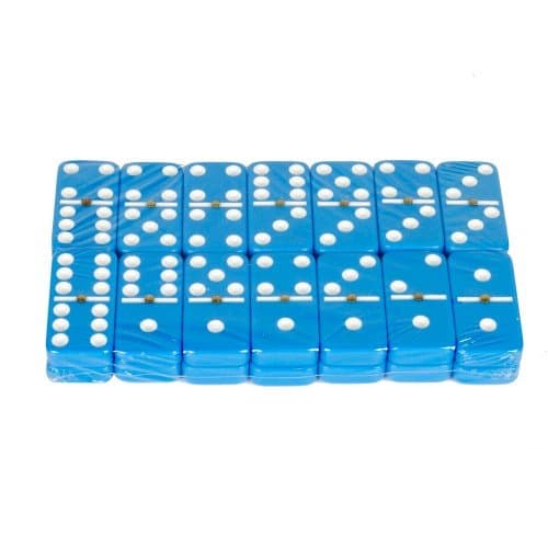 Blue Domino Set Games Luxury Wooden Box Blocks Toy Educational Toys Gift For Kid Early Childhood
