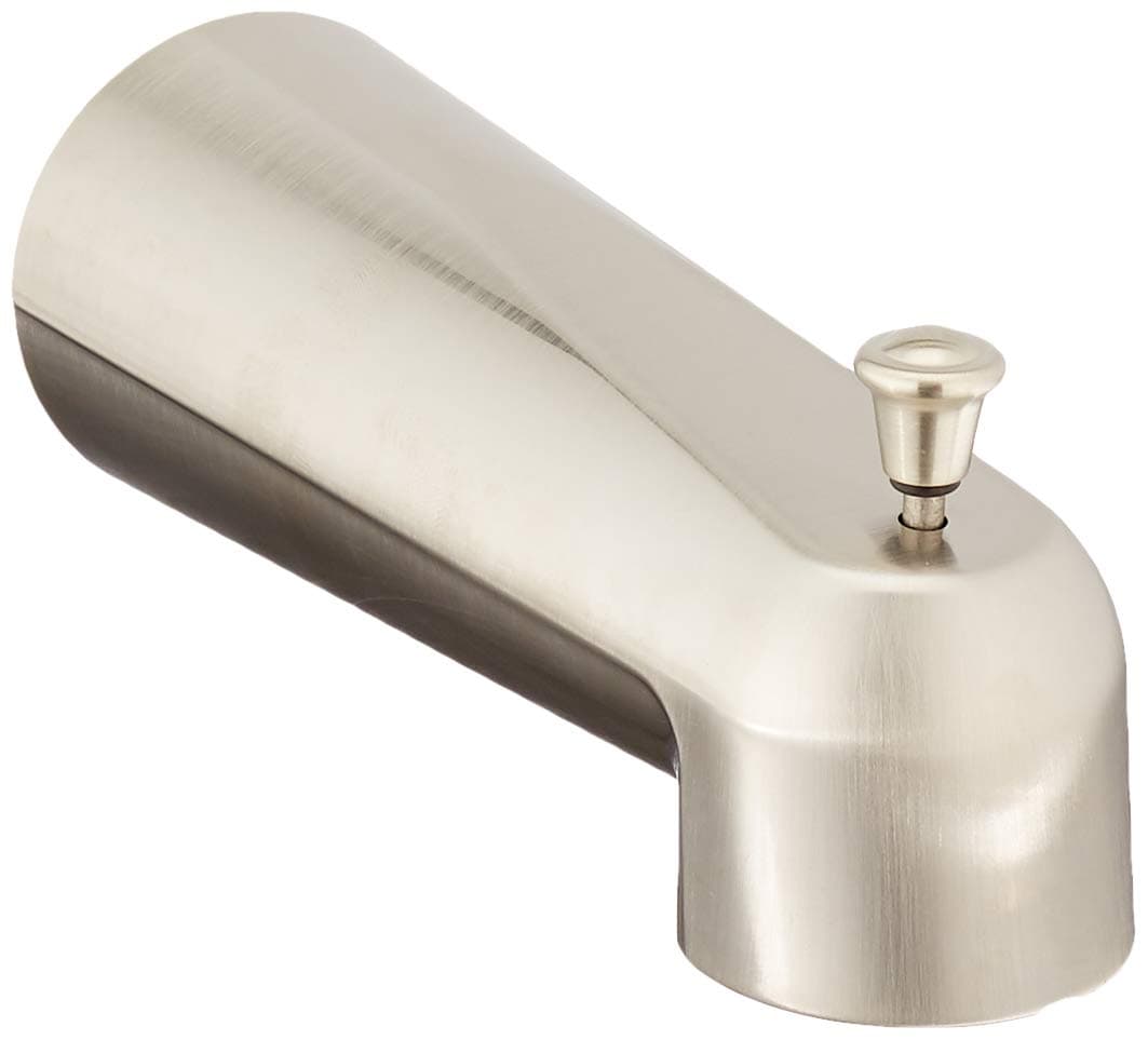 Moen Eva Brushed Nickel Replacement Tub Diverter Spout for Bathroom Shower Faucet with Slip Fit Connection, 3853BN