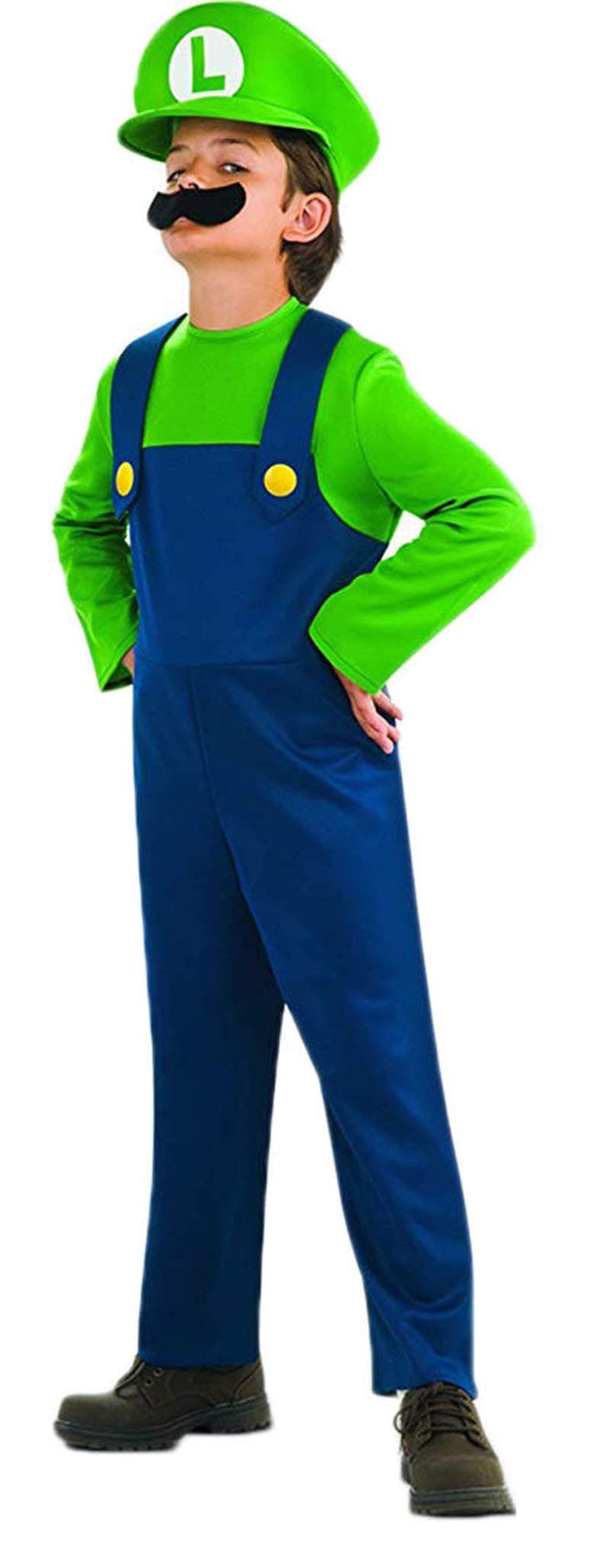 Ugoccam Super Brothers Halloween Kids Cosplay Costume Mario Brothers Kids Green Small