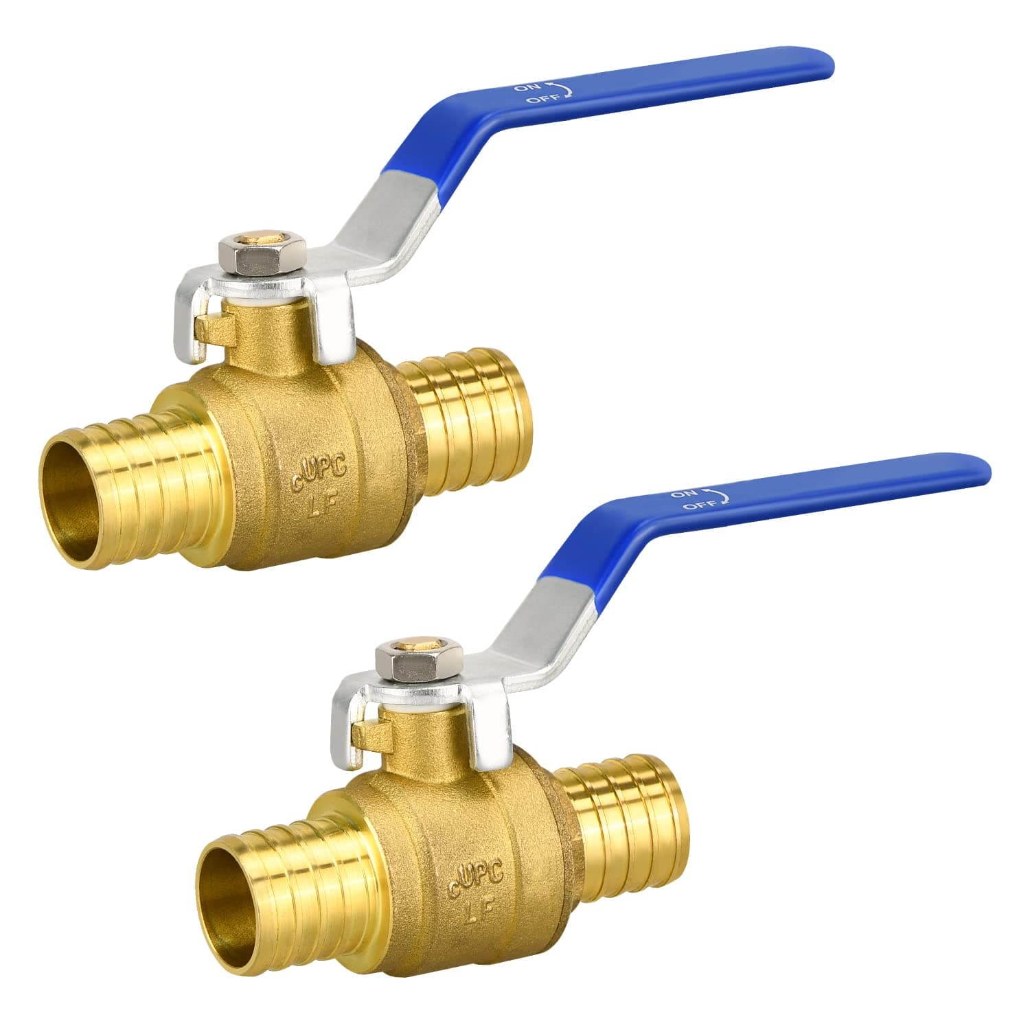 1" PEX Ball Valves, 1 Pack/2 Pack PEX Brass Full Port Shut Off Ball Valve, PEX Brass Full Port Shut-off Ball Valve, Full Port Water Stop Shut Off, Water Shut Off Valve (2 Pack)