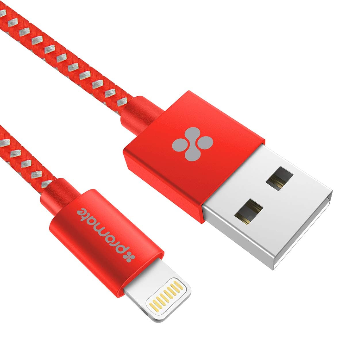 Promate Linkmate-LTF Premium Metallic Lightning Cable - Red