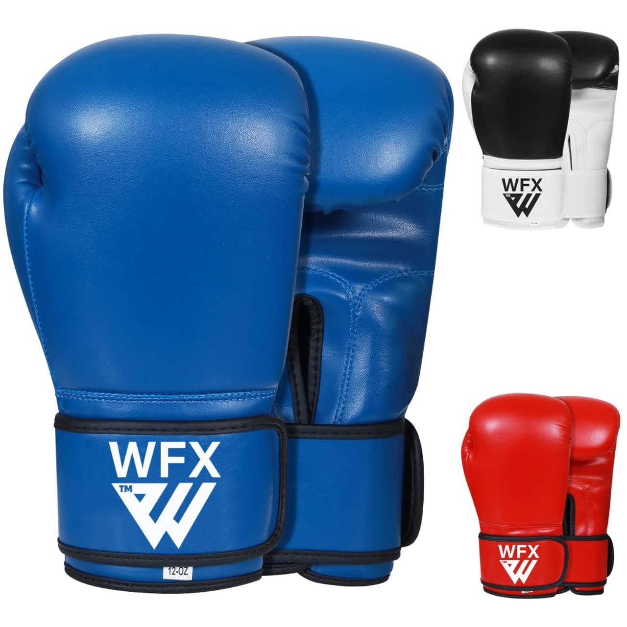 WFX Boxing Gloves Training Fighting Kickboxing Muay Thai Gel Mitts Adult MMA Punch Bag Gloves Maya Leather Hide Sparring Punching Heavy Men Women Martial Arts Workout Grappling