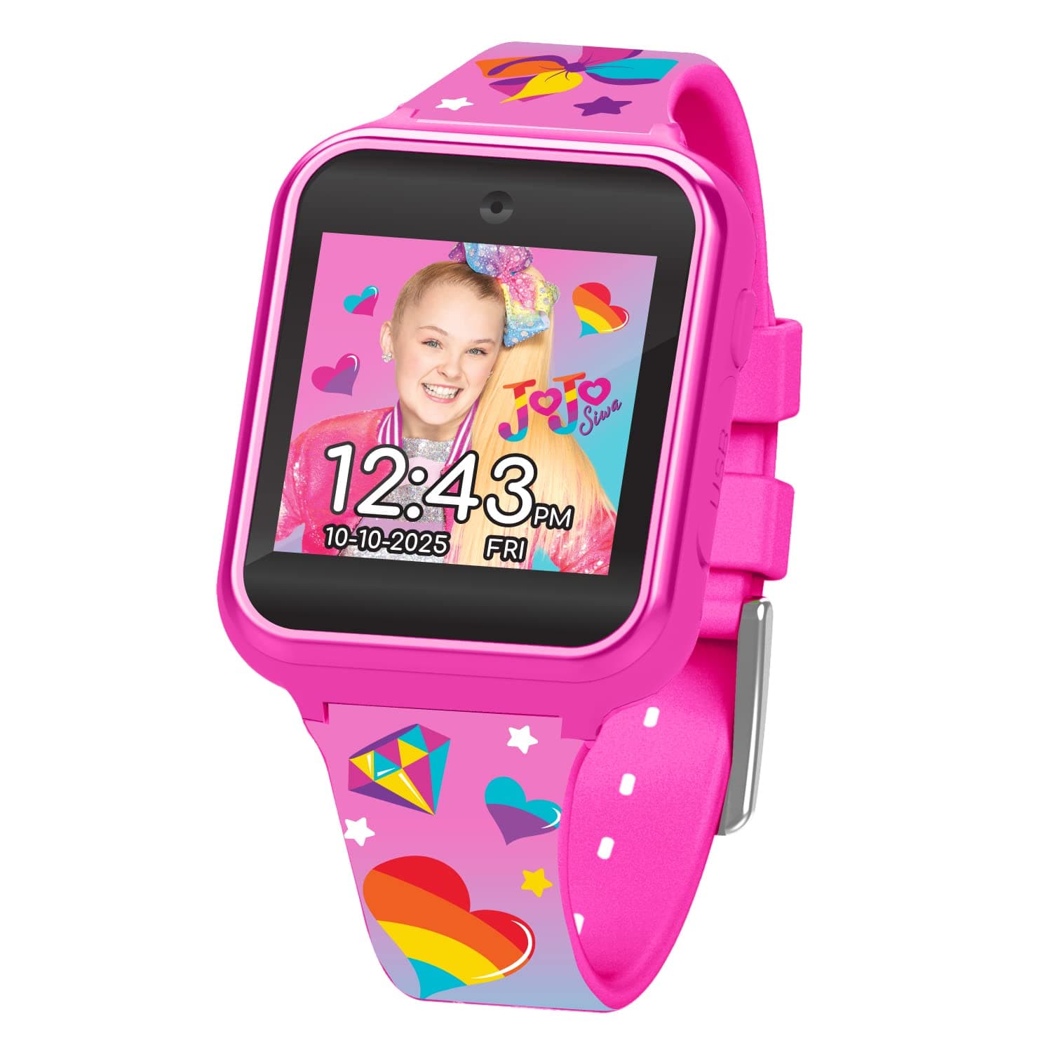 ACCUTIMEKids Nickelodeon JoJo Siwa Educational Learning Touchscreen Smart Watch Toy for Girls, Boys, Toddlers - Selfie Cam, Learning Games, Alarm, Calculator, Pedometer & More