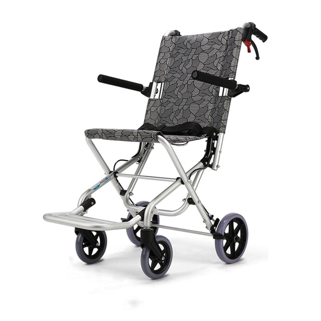 Elderly Folding Wheelchair Aluminum Alloy Portable Ultra Light Travel Wheelchair Multifunctional cart